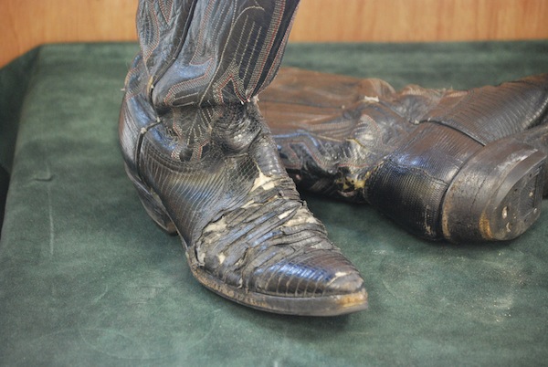 vintage cowboy boot restoration pic before