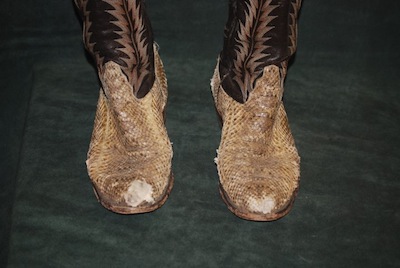 vintage cowboy boot restoration picture before